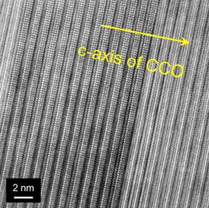 High resolution TEM image taken from pellet made of CCO923 K powder